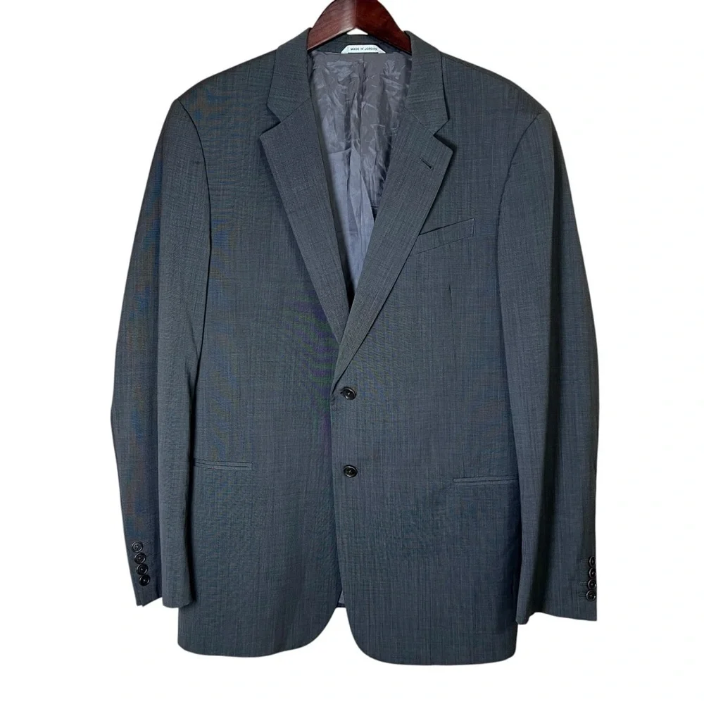 ARMANI COLLEZIONI Mens 46L Gray Blazer Suit Jacket Sports Coat Virgin Wool Blend